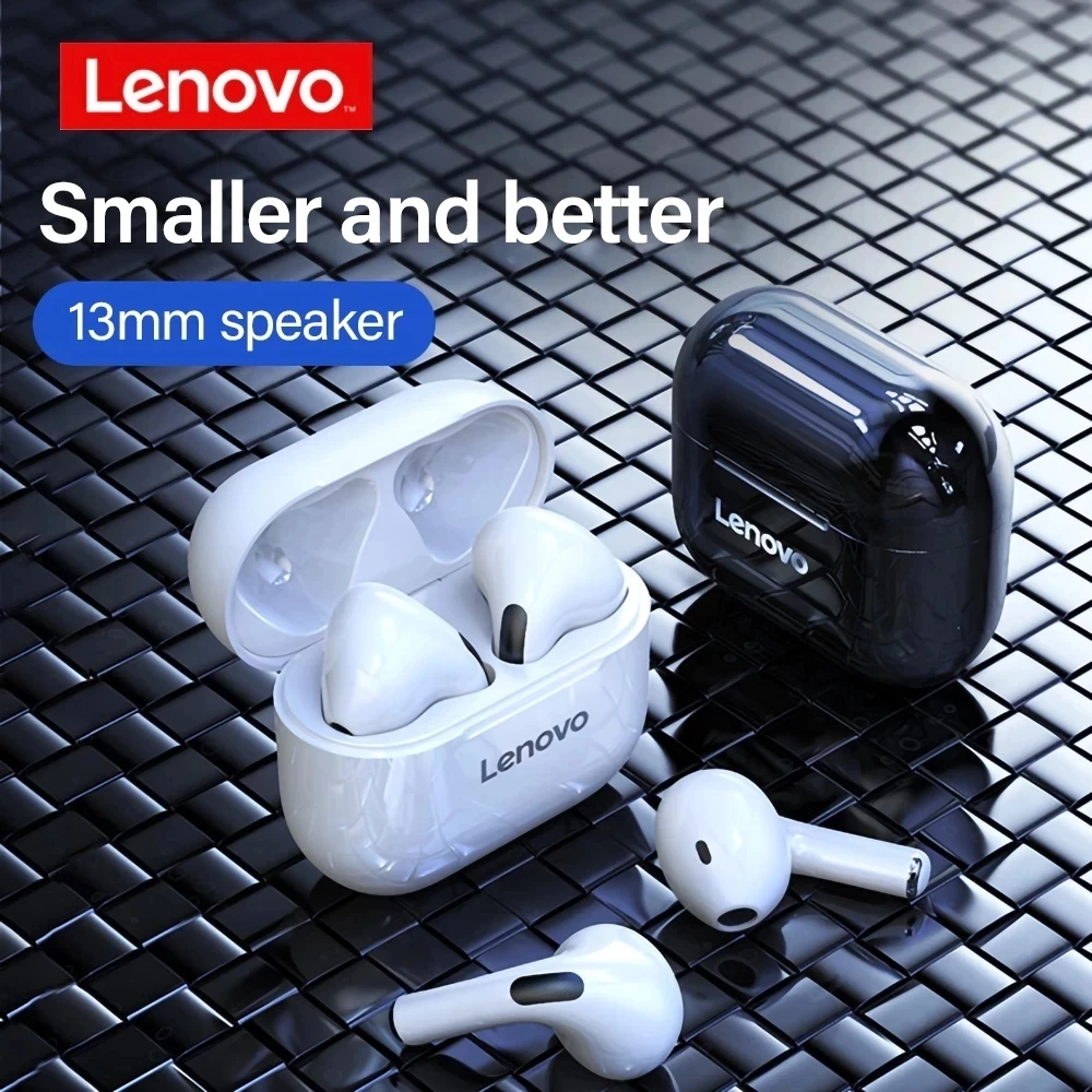 Lenovo Auricular Inalámbrico TWS, Audífonos Originales, Bluetooth, Control Táctil, Cascos Deportivos, Estéreo, Accesorio para Teléfono Android, LP40