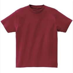 T-shirt 100% Cotton High Quality Tee Shirts Classic Burgundy White Summer T-Shirts Summer Essential