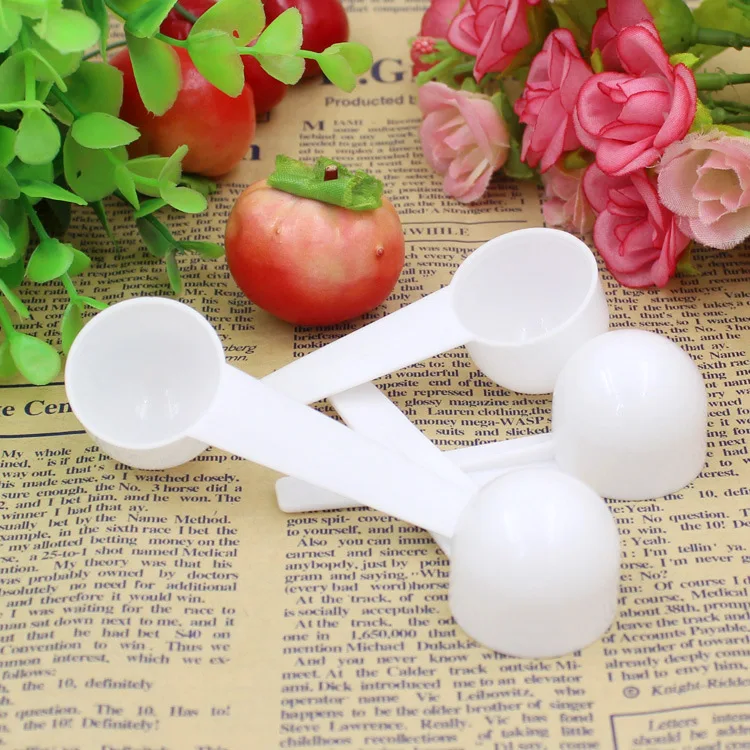 5pcs/set 10ml 5g Reusable Food Grade Spoon Plastic Measuring Scoop PP Measure Spoon Milk Coffee Teaspoon Milk Powder Kitchen