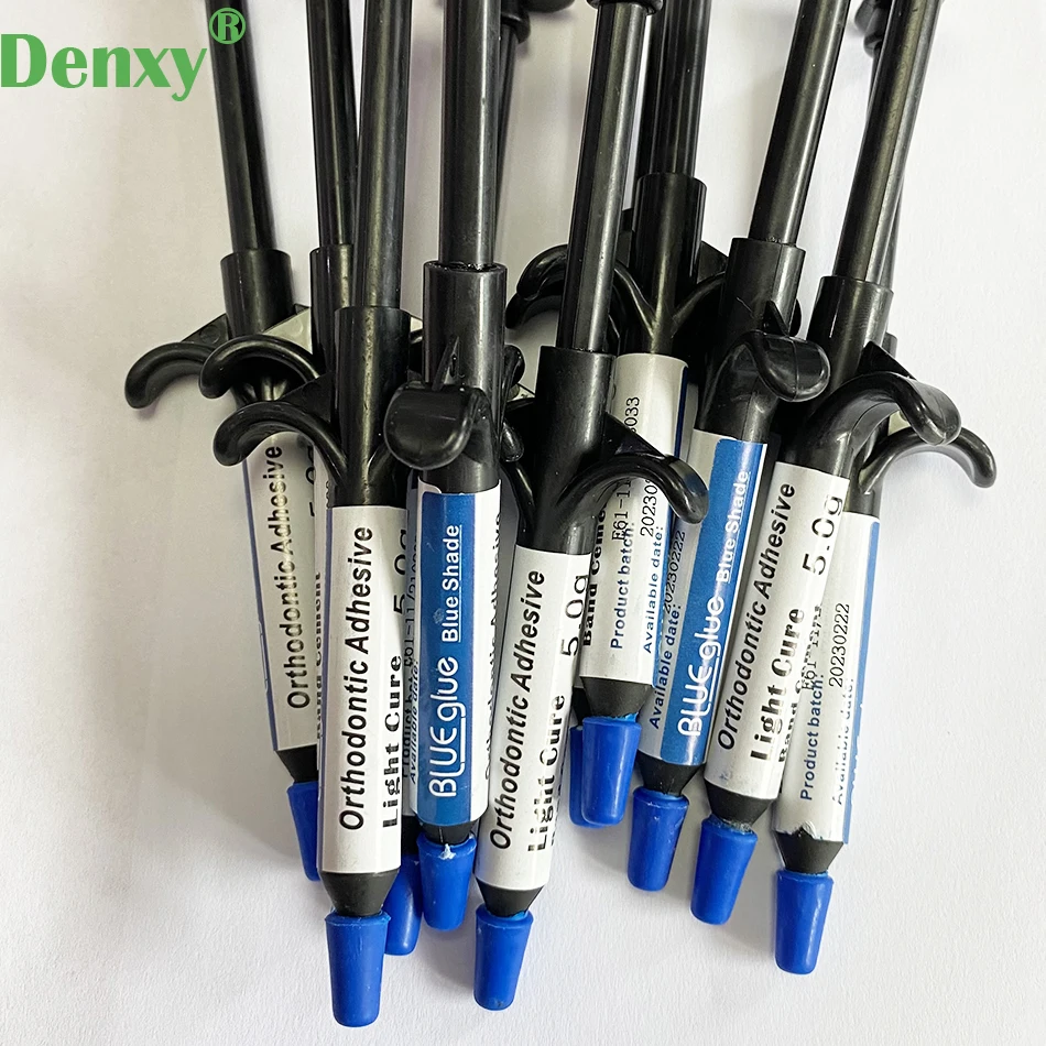 Denxy 2/4pcs Dental Orthodontic Adhesive Light Cure Blue Glue Bonding System Orthodontic bonding ortho bond paste turbobite