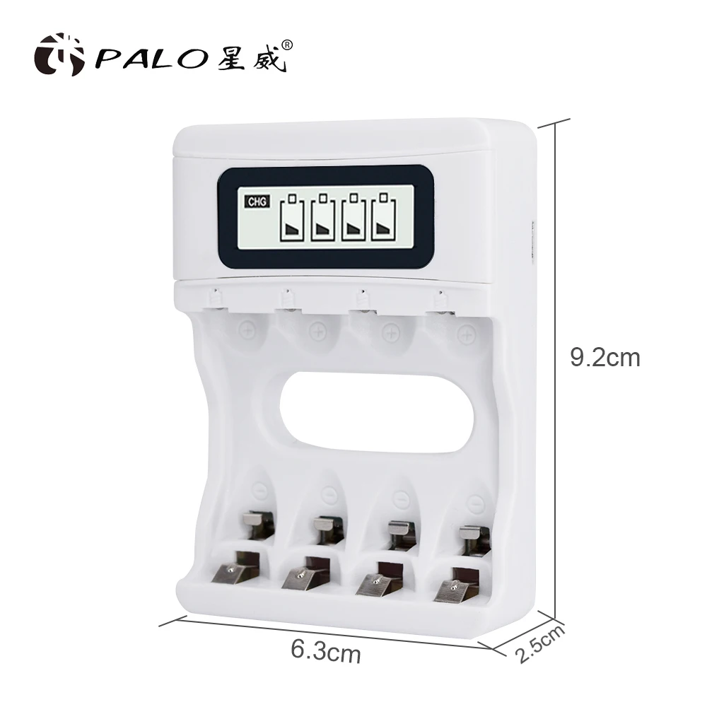 팔로 4 슬롯 LCD 디스플레이 빠른 스마트 AAA AA 배터리 충전기 1.2V AAA AA 니켈 수소 NI-CD 충전식 배터리 자동차 충전기