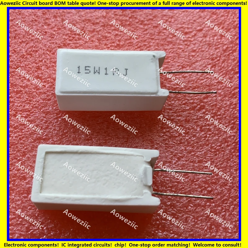 

10Pcs 15W1RJ 15W1ΩJ RX27-5 Vertical Cement Resistance 15W 1 ohm 1R 15W1R Ceramic Resistance precision 5% Power resistance