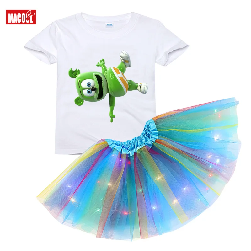 

Girls Set Tutu Dress 2021 Summer Girl T Shirts Rainbow Tutu Dress T Shirt Kids Toddler Baby Cute Dress Princess Birthday Present