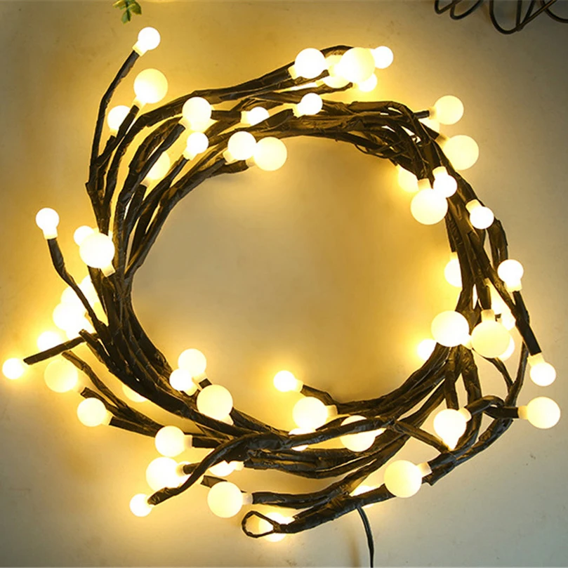 DIY Branch string lights 8 Modes 31V LED Globe String Light 2.5M 72leds Outdoor Christmas Lights for Garden,Wedding,Xmas Party