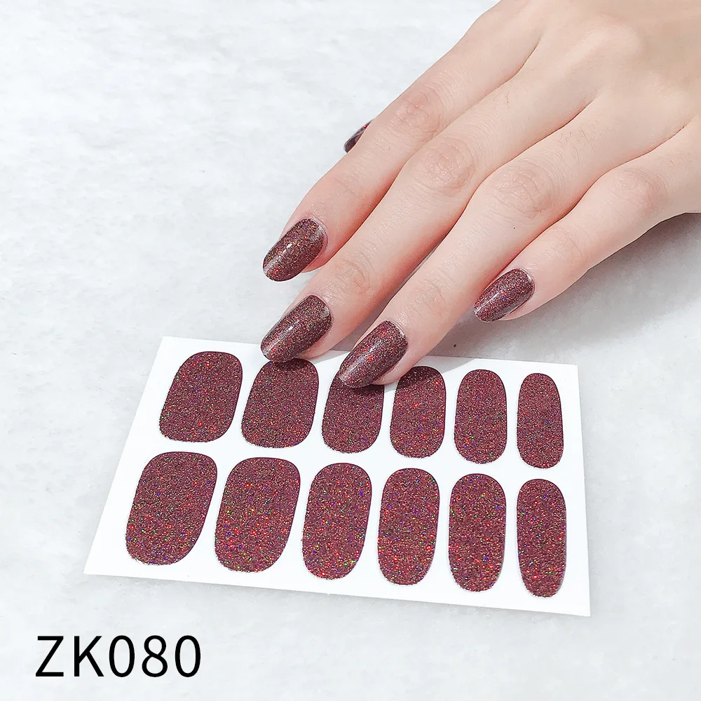 12 Stickers DIY Nail Polish Stickers Onion Powder Bronzing Nail Film Waterproof Nail Stickers Full Coverage Nail Stickers