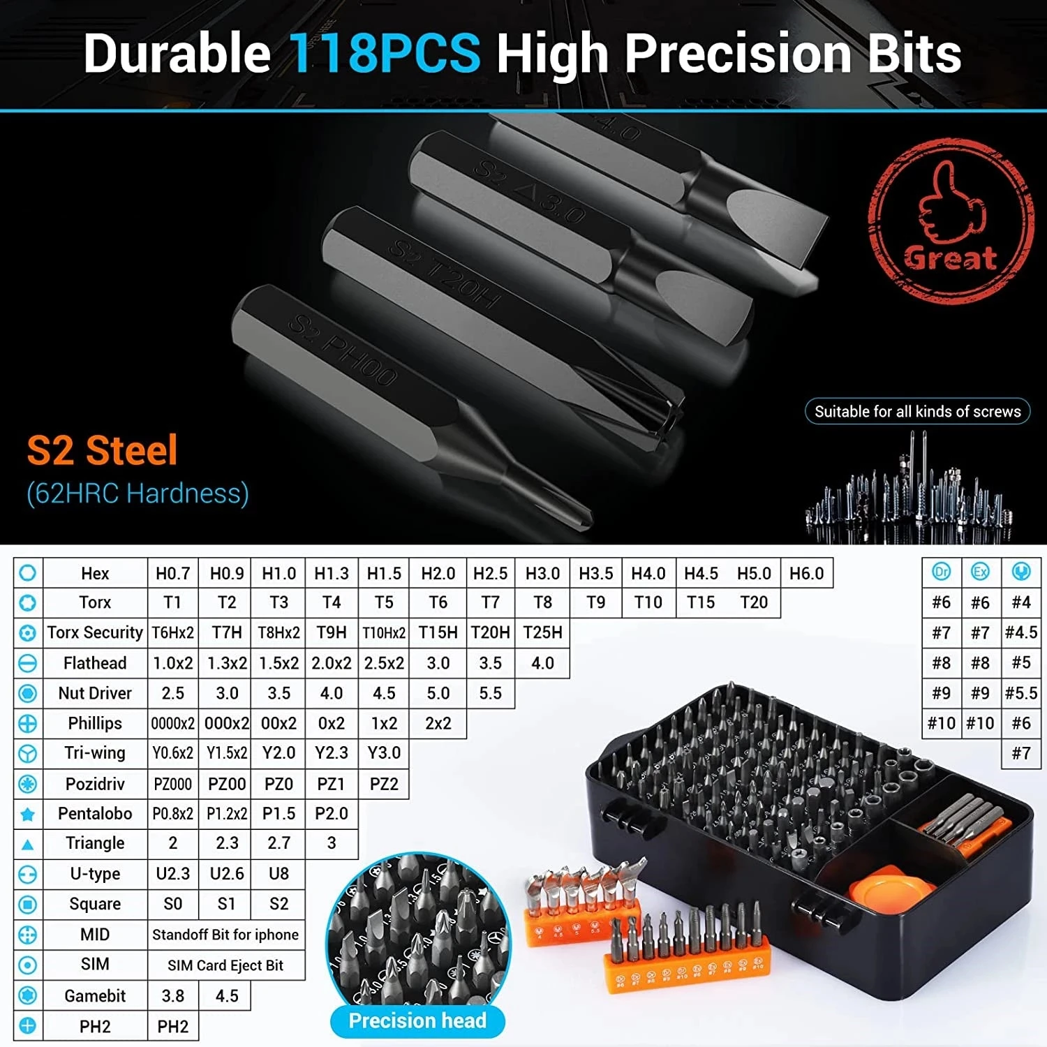 138/140 in1 Screwdriver Set Dismountable，Precision Screwdriver Set Repair Tools，Free gift 18in1 Snowflake Multifunction Wrench