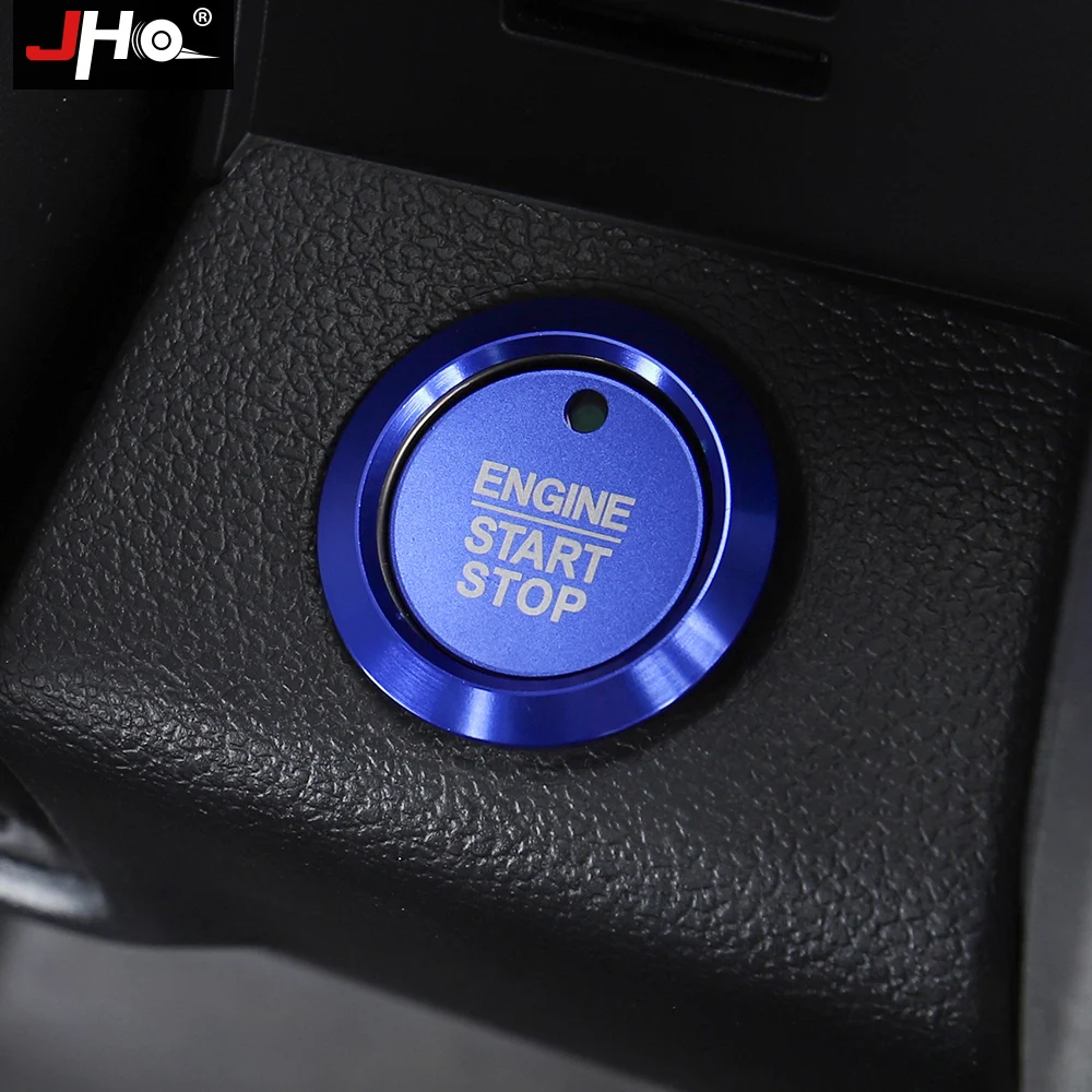 JHO Car Engine Start Stop Switch Button Overlay Cover Trim For Ford F150 RAPTOR 2015-2020 2019 2018 2017 XLT Limited Accessories