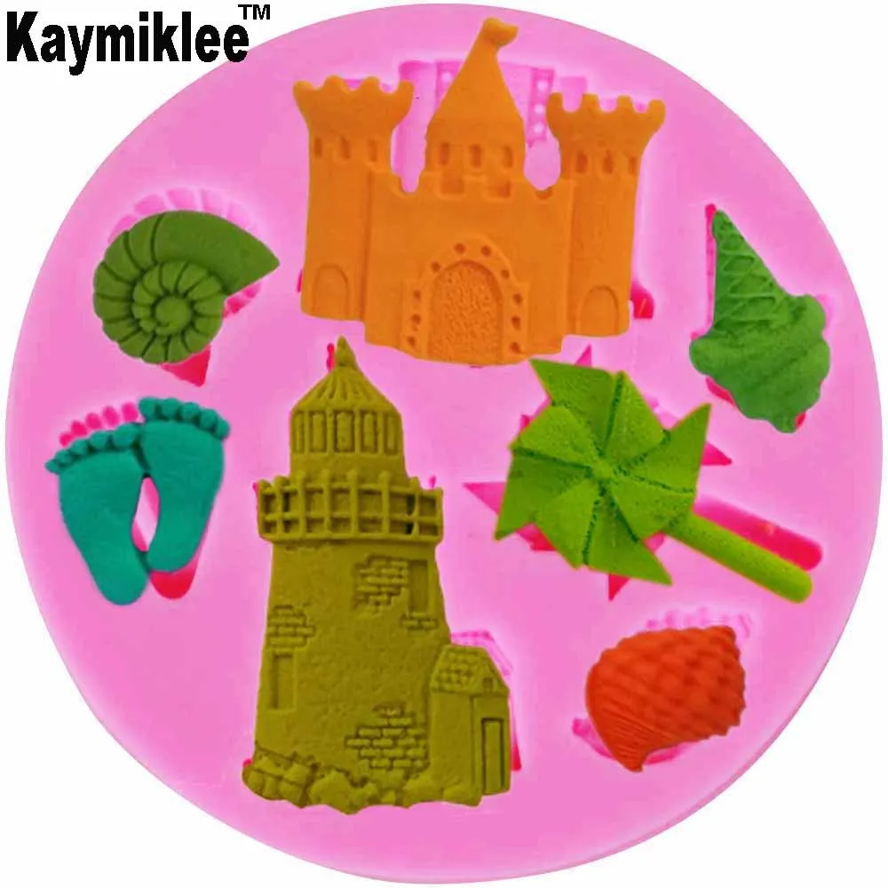 M913 Windmill Castle Silicone Mold Fondant Mould Cake Decorating Tools Chocolate Gumpaste Mold, Sugarcraft, Cake Decorating Set