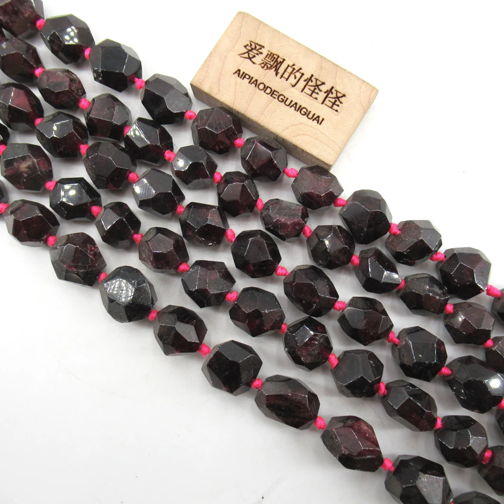 APDGG Natural Garnet Faceted Nugget Loose Beads 16.5