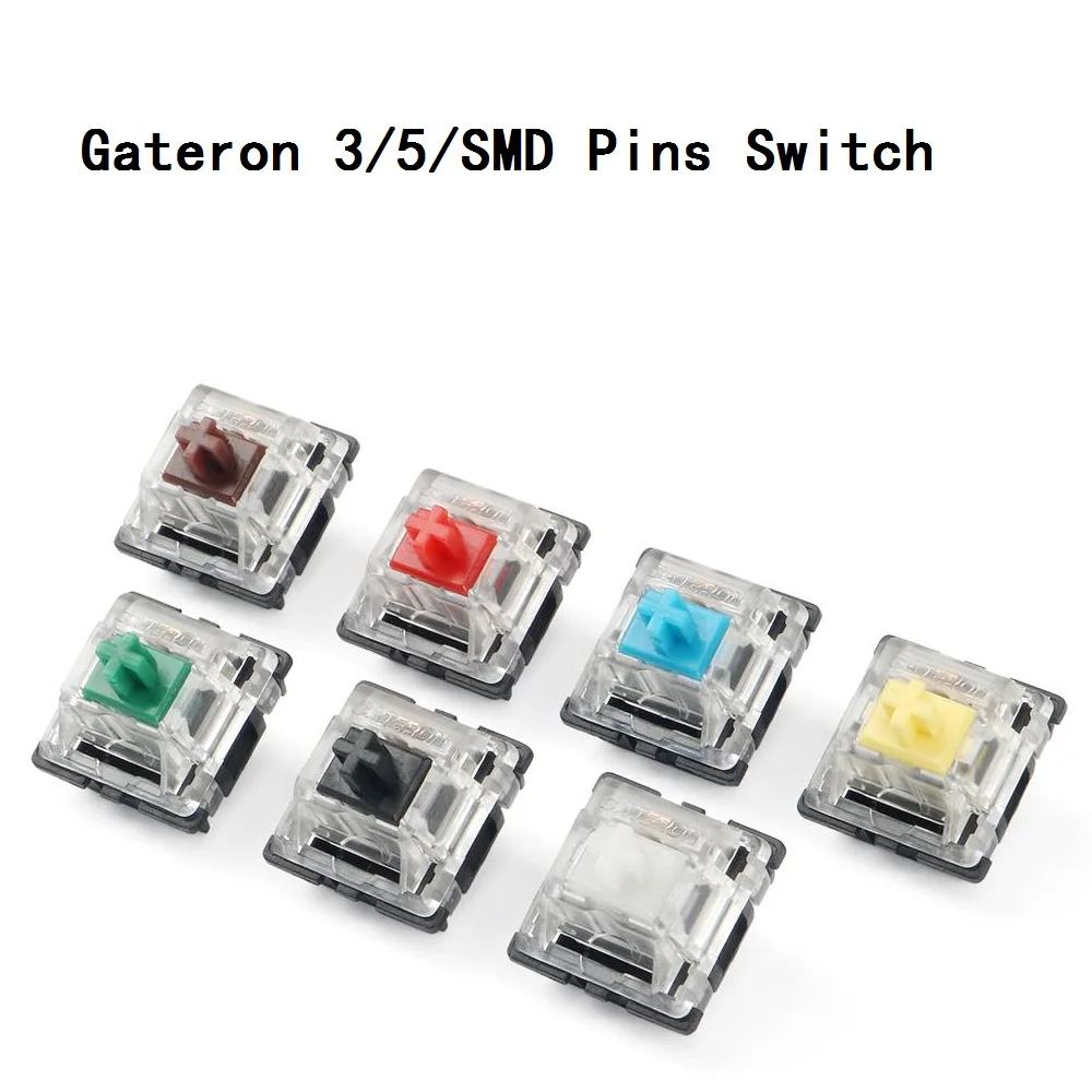 Gateron Switch 10 PCS 3 Pin 5 Pin SMD Patch Mechanical Keyboard Switch Black Blue Red Brown Green Yellow White RGB Button Matte