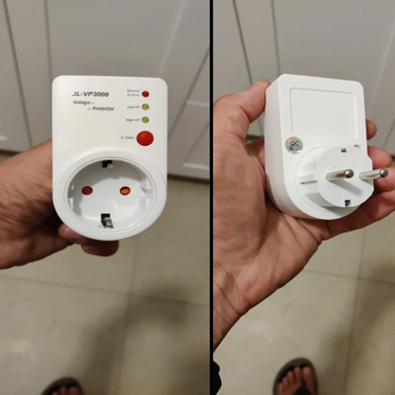 Conmutador de voltaje automático AVS, Protector contra sobretensiones de 16a 220V, enchufe europeo, Protector de refrigerador seguro