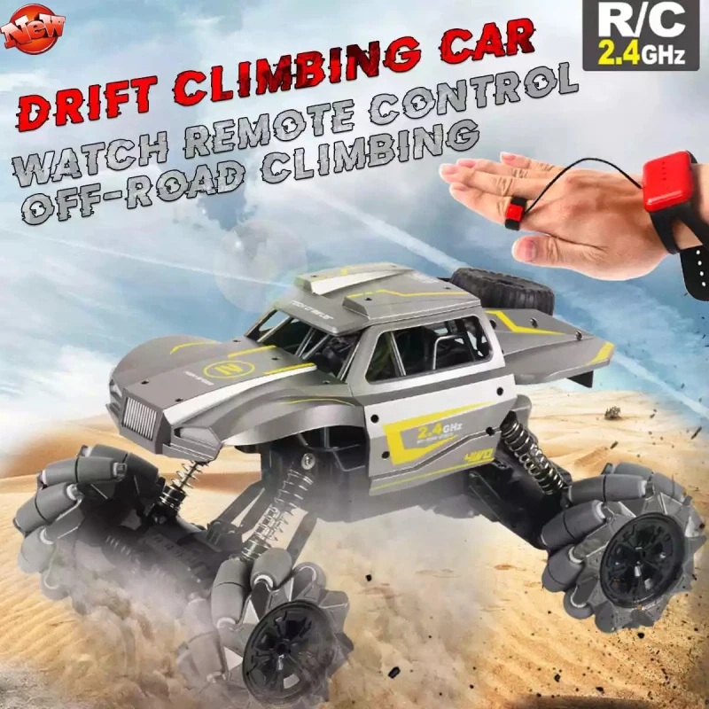 

Radio Control Drift Climbing Off-Road Stunt Vehicle 2.4G 4WD Suspension Shock Absorber Watch Sensing RC Car Toy With LED Light