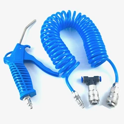 Air Blow Gun with PE Hose Air Compressor Tool Mini EU European Quick Couplers Duster Blow Kit