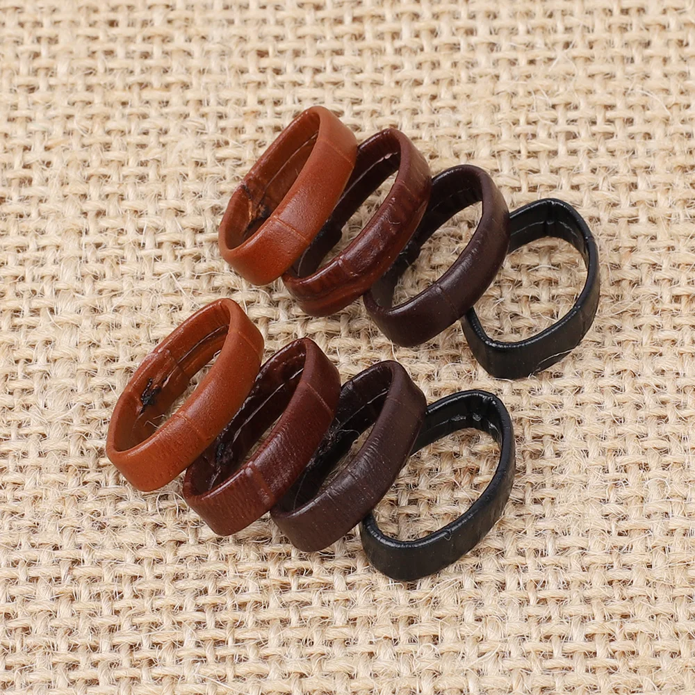 10pcs Genuine Leather Watchband Keeper Ring Hoop Loop Black Brown Coffee Watch Strap Holder Retainer Replacement