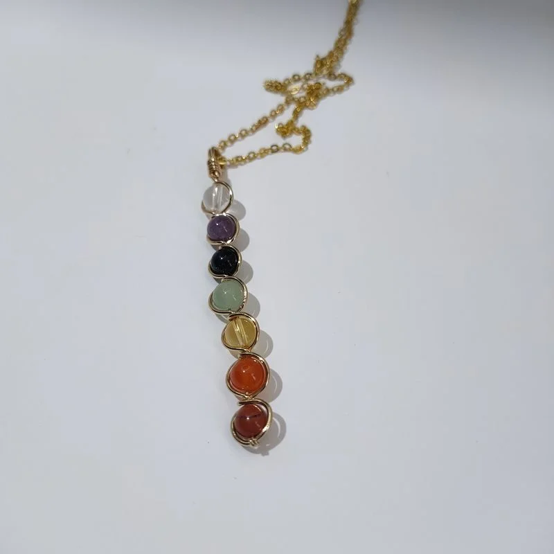 2020 New 7 Chakra Gem Natural Stone Beads Pendant Necklace Women Yoga Reiki Healing Balancing Chakra Necklaces Jewelry Gifts