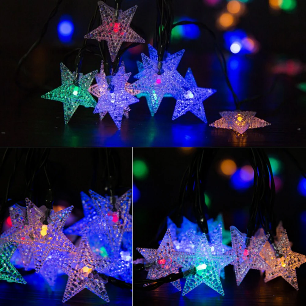 10/20/40/80/100 Leds Star Shape Fairy Lights USB Battery Remote Solar Holiday Christmas Decorative Twinkle String Lamp Gifts