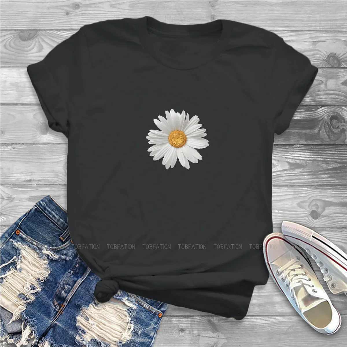 Daisy White Feminine Shirts Flowers Lover Oversized T-shirt Harajuku Vintage Female Clothing