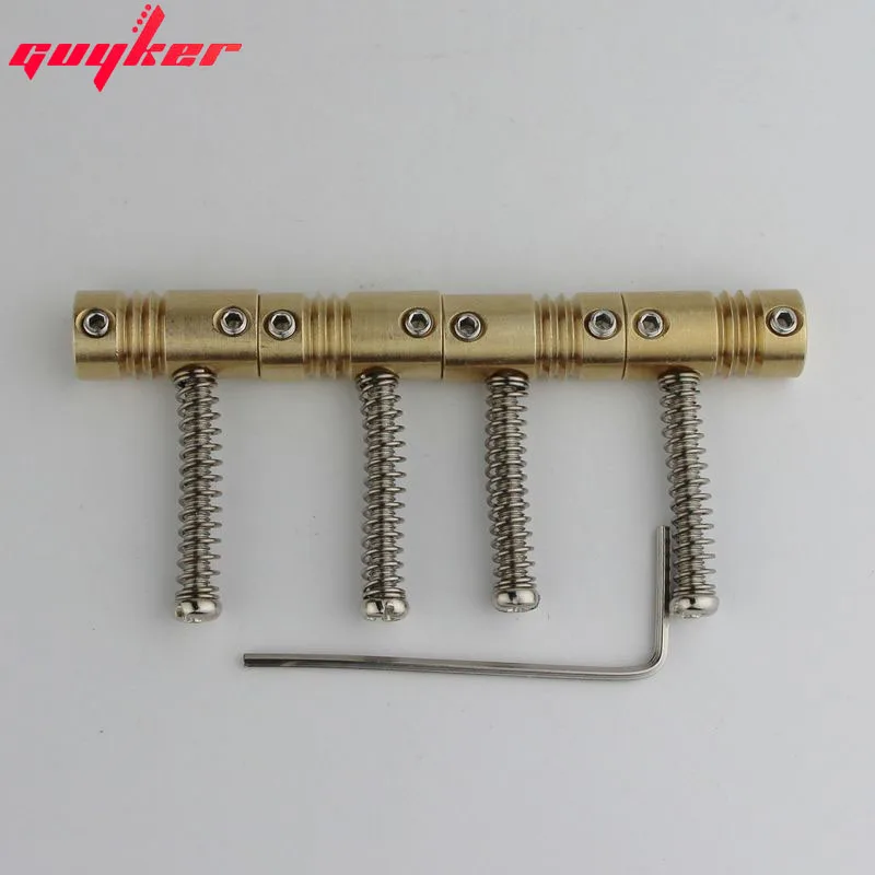 4 Pcs Highgrade String Pitch 19mm Brass Compensated Saddles Set with Wrench Highgrade Replacement Part for Electric Bass