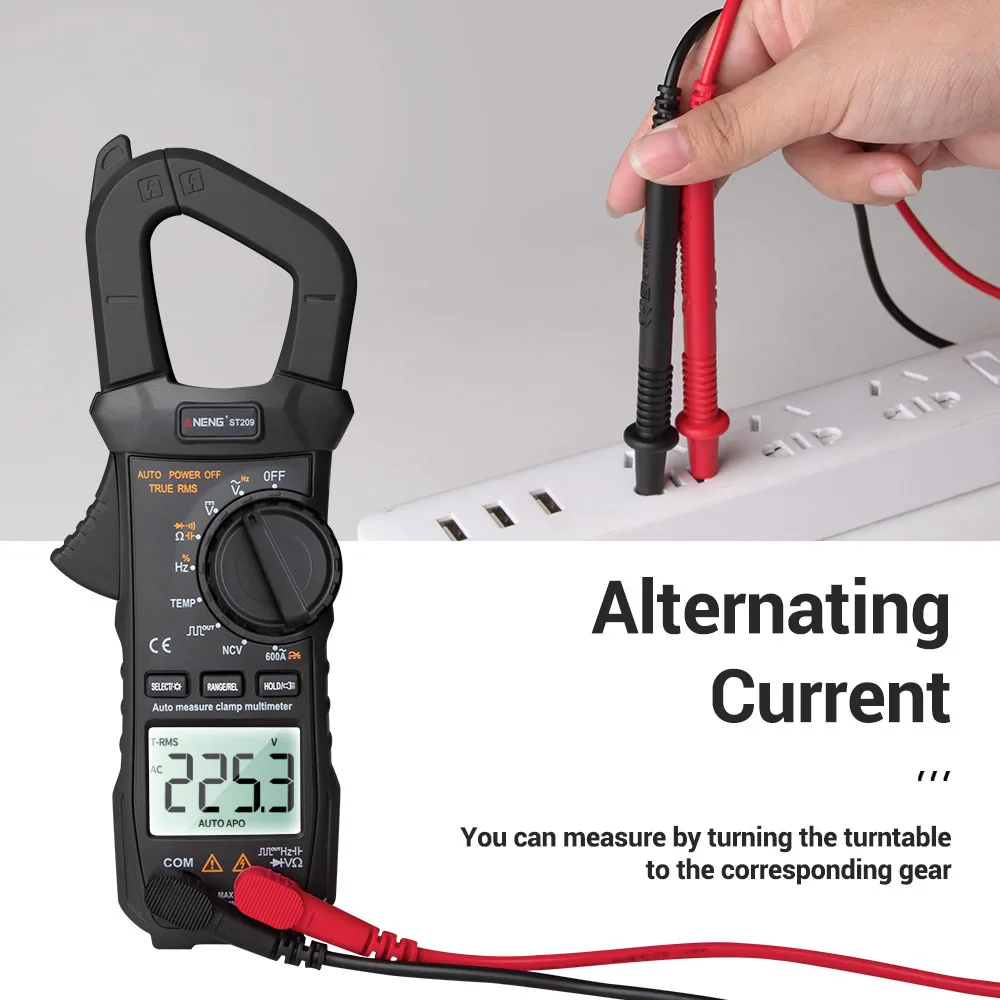 ST209 Digital Multimeter Clamp Meter 6000 counts True RMS Amp DC/AC Current Clamp tester Meters Voltmeter 400v Auto Range