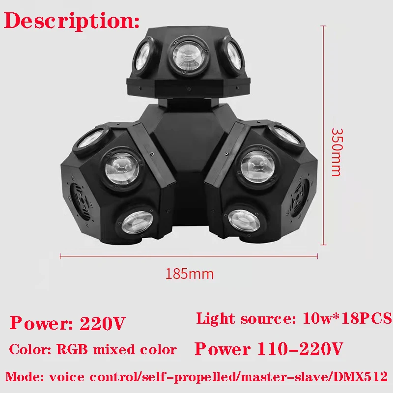 Imagem -05 - Rgbw Led Feixe Movendo a Cabeça Luz Cabeças Rgb Laser Estágio Projetor Luz Música Dmx512 Controlador dj Discoteca Lâmpada Luzes de Festa 220w