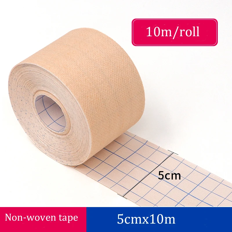 1 Roll 5cmx10m Yellow Skin Color Medical Fixation Non-woven Tape Adhesive Breathable Plaster Wound Dressing Fixation Tape