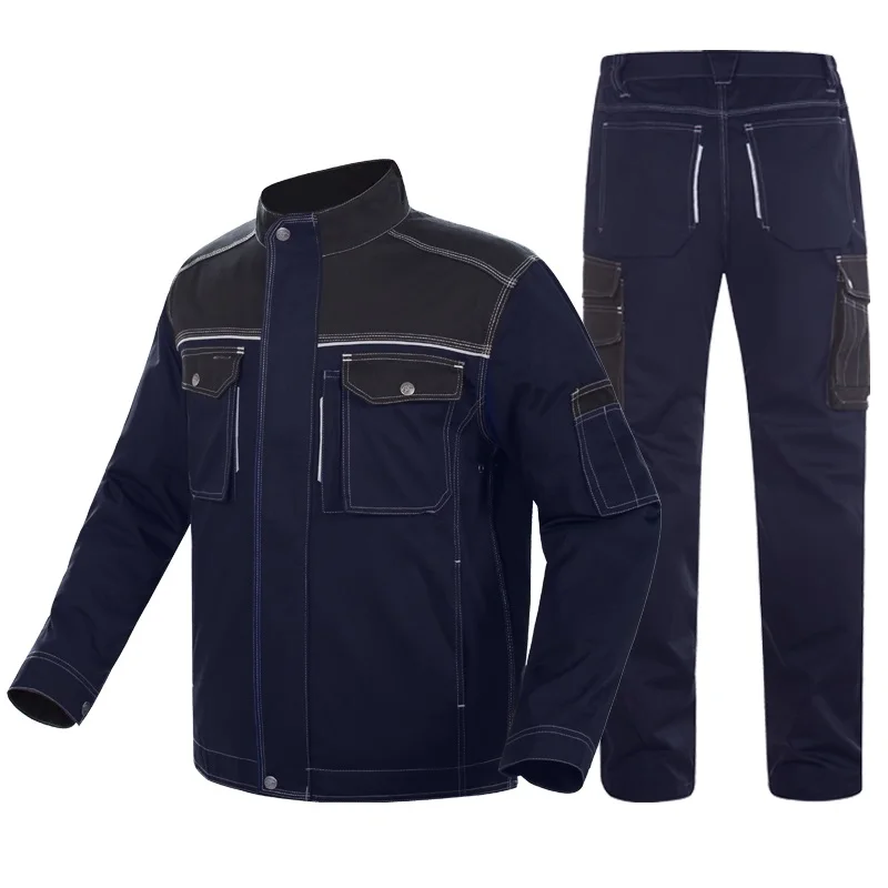 Welding Suit Reflective Multi Pockets Work Clothing Men Women Anti-Scalding Electric Factory Repairman Workshop Durable Uniforms