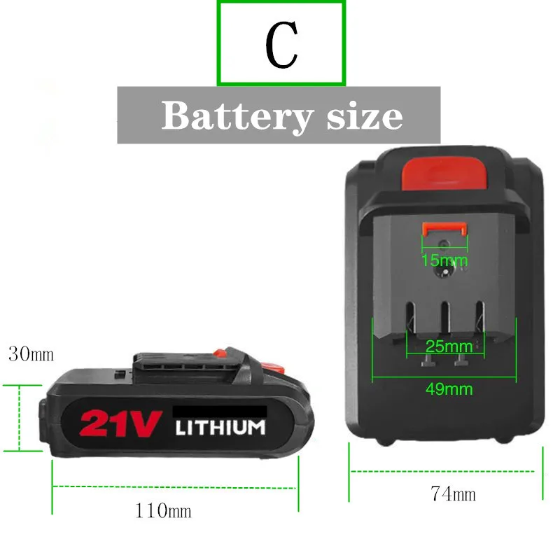 XLTOWN – batterie Lithium 12V/16.8V/21V/18V, grande capacité, tournevis électrique sans fil, Mini perceuse, batterie lithium