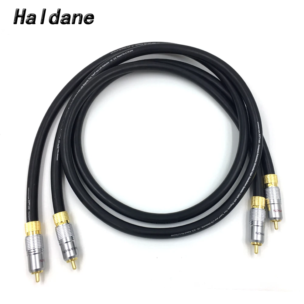 Haldane Pair HIFI Gold plated 2RCA Cable High-end Audio cable HIFI Double RCA Signal Line Rca cable for MONSTER XP