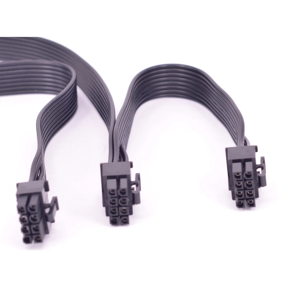 PCIe 8pin إلى 2 منافذ 6 + 2Pin امدادات الطاقة كابل شقة كم ل Seasonic التركيز زائد الذهب FX 1000 850 750 650 550 W