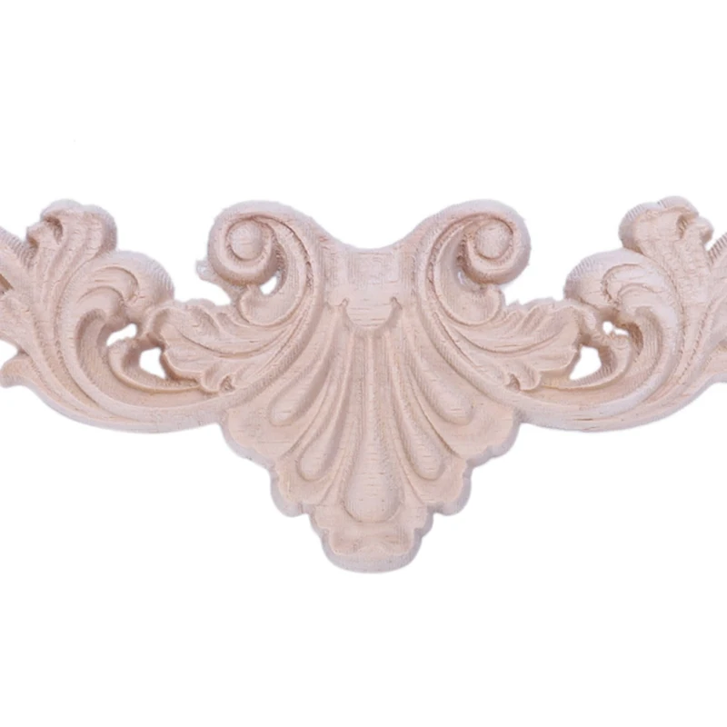 Extensão de canto esculpido em madeira aplique moldura decoração móveis artesanato tipo sem pintura: 20*5cm