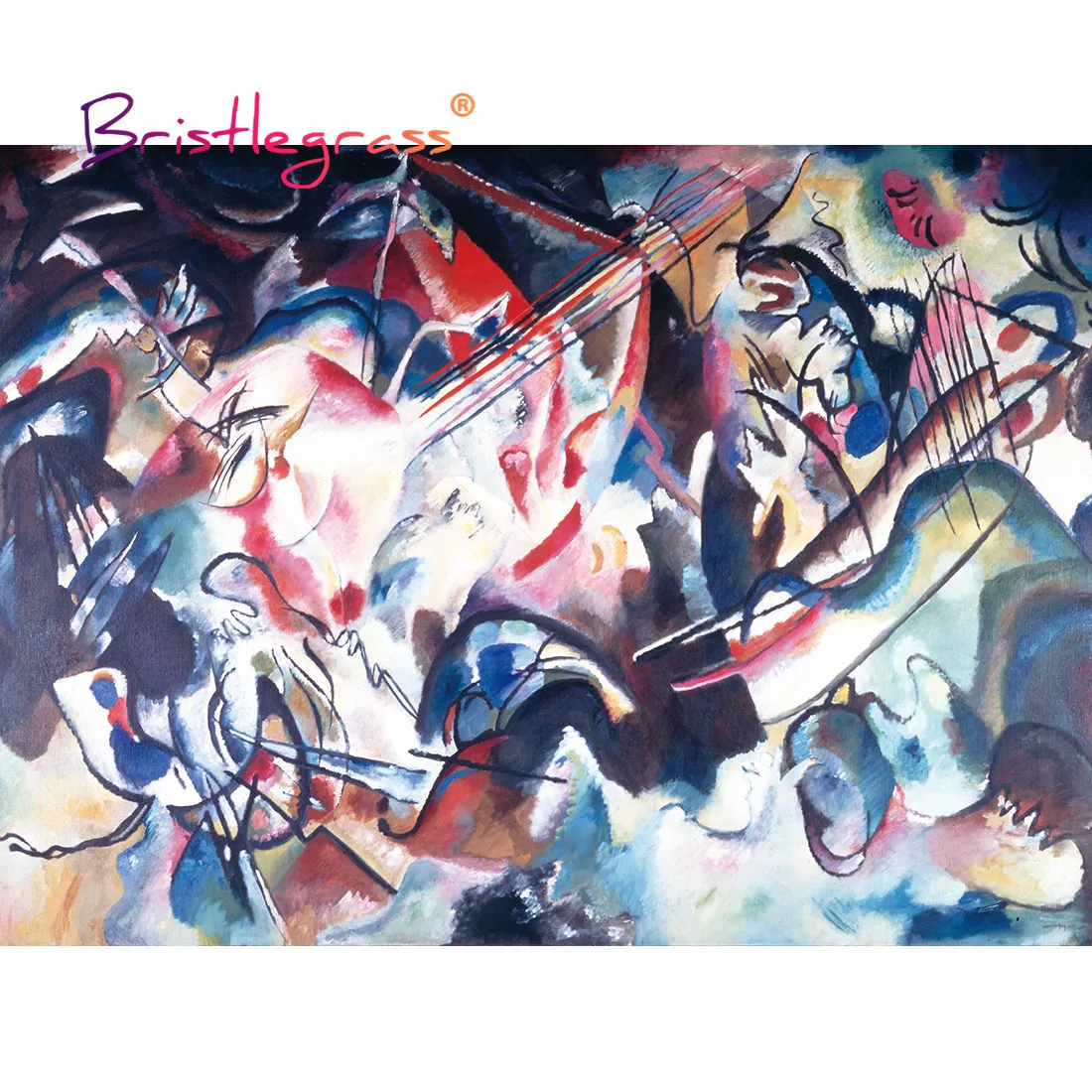 

BRISTLEGRASS Wooden Jigsaw Puzzles 500 1000 Pieces Composition VI Kandinsky Educational Toy Collectibles Painting Art Home Decor