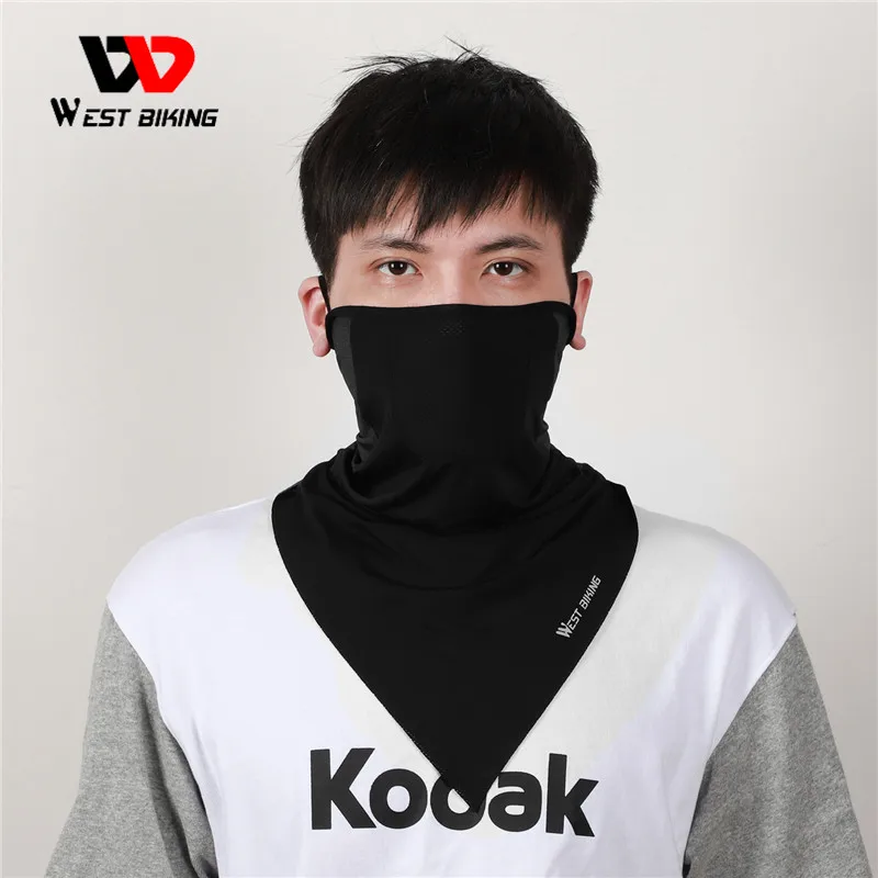 WEST BIKING Summer Cycling Headwear Cool Feeling Fabric Bandana With Activated Carbon Filter Breathable Running Sports Scarf