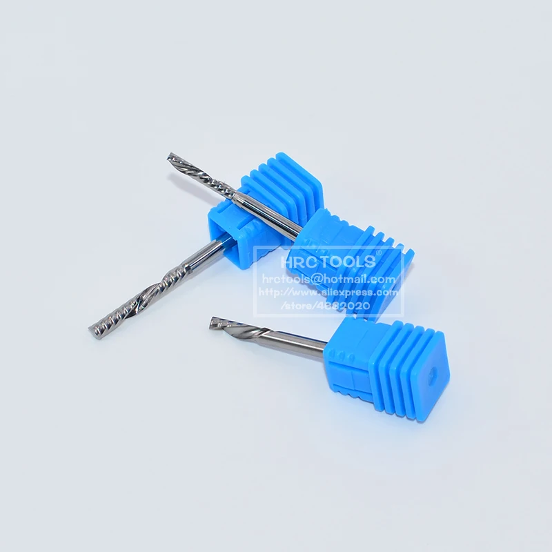 3.175mm High precision Left Spiral Milling Machine Tools Down Cut One Flute Router Bit Wholesale CNC End Mill AAAAA Series