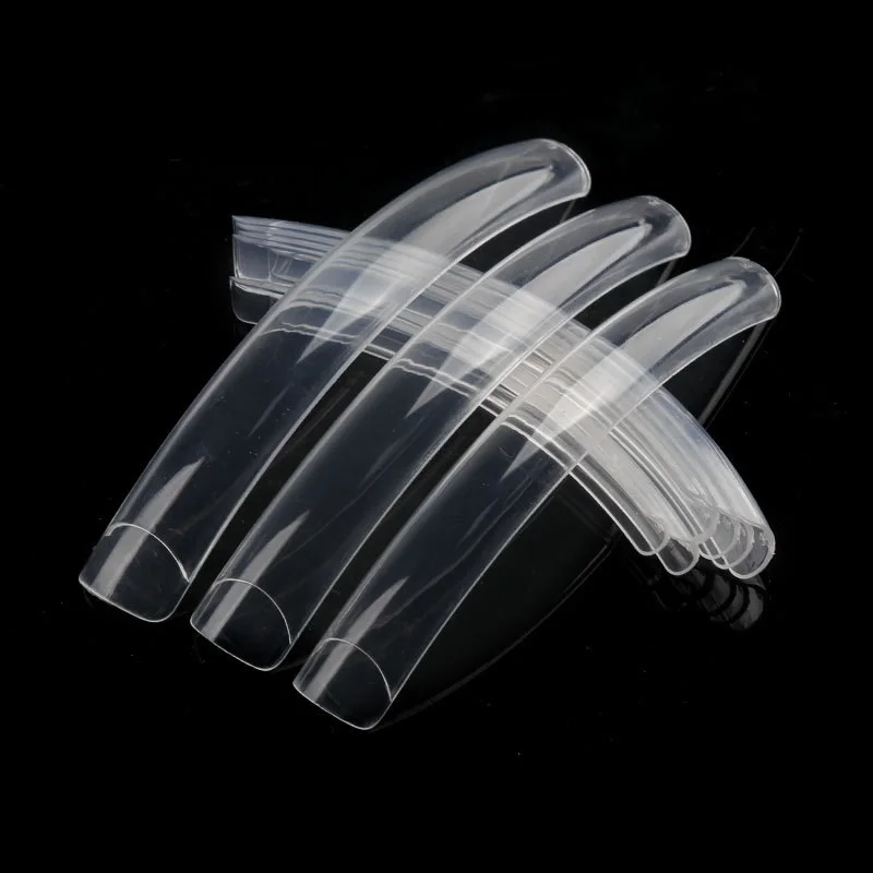 HUIQIRS 100Pcs/lot Natural Color Empress Curve Fake Acrylic SPECIAL LONG SALON FALSE NAIL TIPS Nail Art Tips False Nails