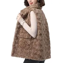 Gilet donna 2023 inverno nuova versione coreana del risvolto pelliccia All-In-One giacca di lana di agnello Casual gilet corto M467