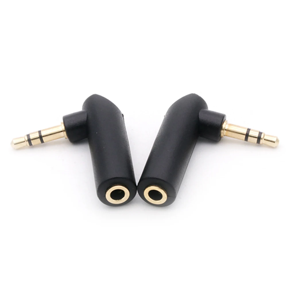 1pc Gold-plated Connector 2.5/3.5 jack Right Angle Female to 3.5mm 2/3Pole Male Audio Stereo Plug L Shape Jack Adapter Connector