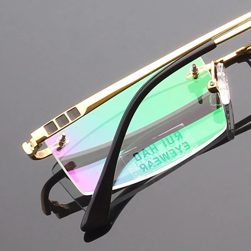Rimless Frame Customize Prescription Glasses Full Myopia Hyperopia Resin Lenses Fashion Eyeglasses Clear Resin Lenses 2619