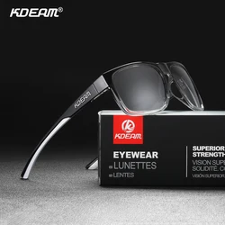 KDEAM Polarized Sport Sunglasses Men Square UV400 Photochromic Driving Shades Women Sun Glasses Non-Slip Nose Pad With Free Box