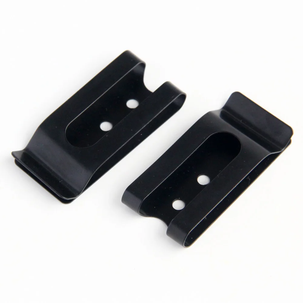 2PCS/ Buckle Clip Holster Sheath Belt Clip Manganese Steel Hooks Clasp Double Holes Spare Parts for Belt Bag Leather Crafts DIY