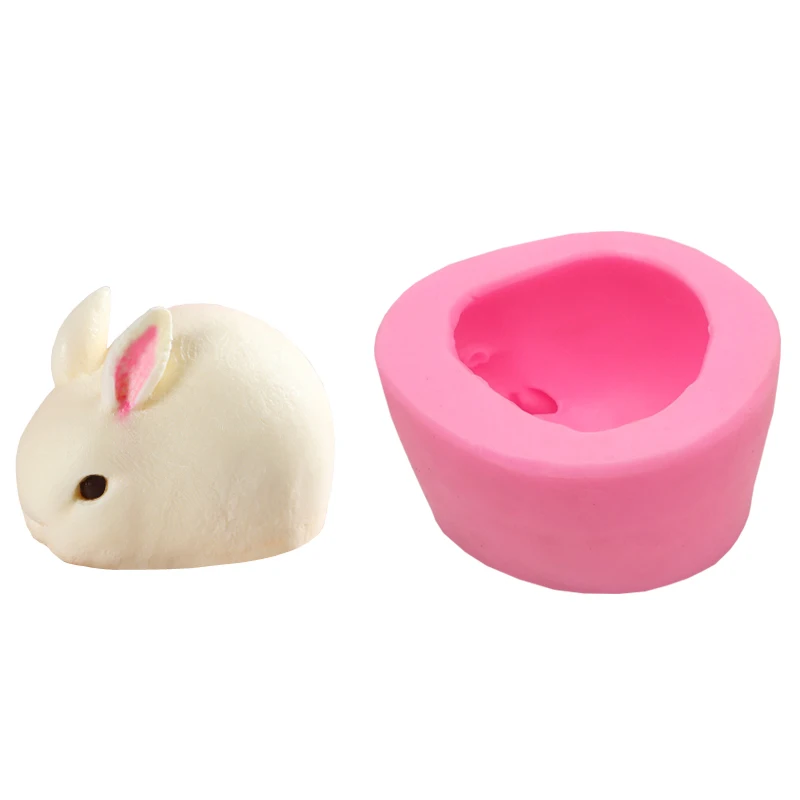 

Fondant Cake Mold 3D Cute Rabbit Animal Silicone Pudding Chocolate Cake Mould Candy Making Molds DIY Soap Candle Decorating Tool