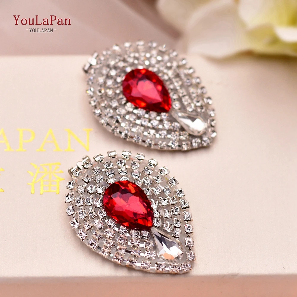 مقاطع أحذية Youlapan-crystal للنساء ، إكسسوارات ديكور أحجار الراين ، حفل زفاف ، x40