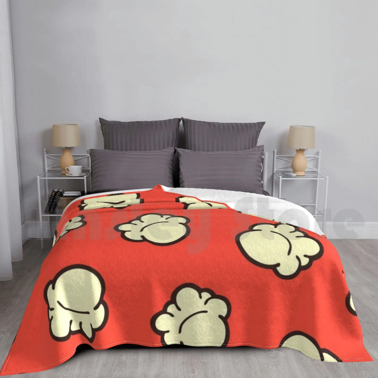 Popcorn Pattern Blanket Super Soft Warm Light Thin Popcorn Pattern Popped Corn Snack Snacks Food Foody Foodie