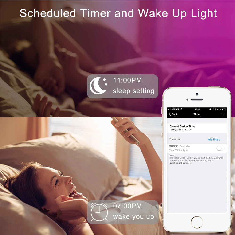 10 Meters Smart 5050 RGB LED Strip Light Set+Bluetooth Mesh APP Controller+Transformer for Alexa Assistant