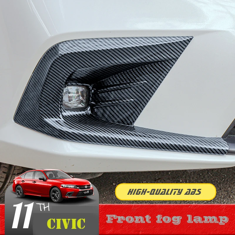 

For Honda Civic 11th Gen 2022 2023 Car Styling Front Rear Foglight Eyebrow Eyelid Cover Trim Front Tail Bumper Fog Light Trim