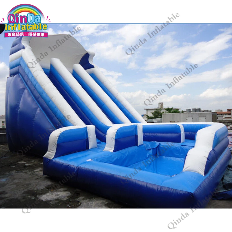 Outdoor Kids Games Inflatable Water Slide With Pool,8x4.5x5m Giant Inflatable Water Slide For Sale