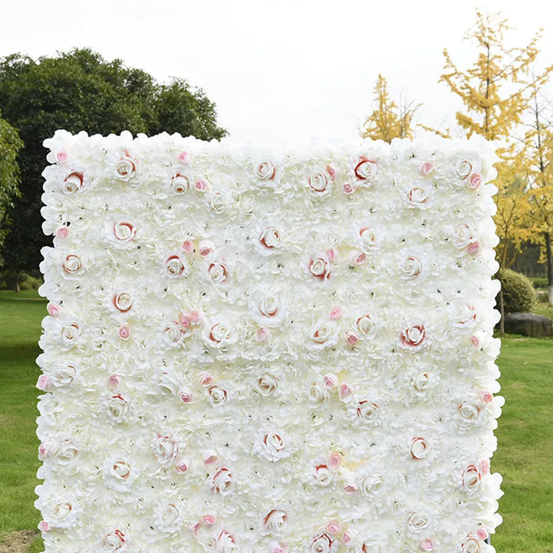 Silk Hydrangea Rose 3D Flower Wall Panels Wedding Party Backdrop Decoration Stage Arch Pink 8pcs/set