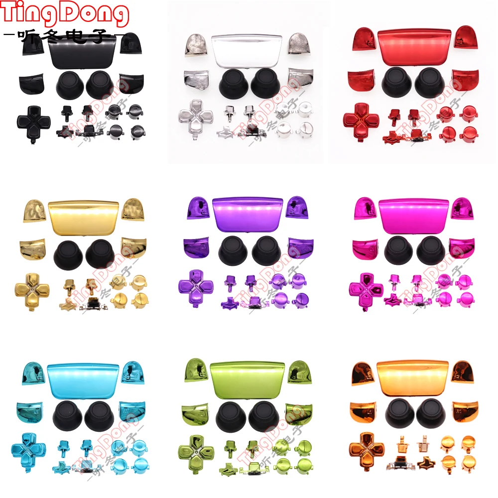 Plating Color Touch Pad Cover Joystick Ring L1 R1 Cover D-pad Buttons For PS5 Controller Replacement gamepad Parts For DualSense