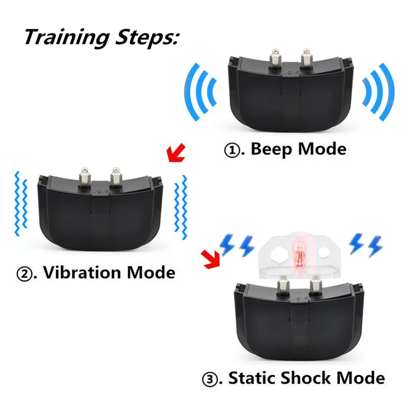 Imagem -02 - Dog Training Collar Remoto Anti-bark Trainer Dispositivo Impermeável Recarregável Pet Pequeno Médio Grande