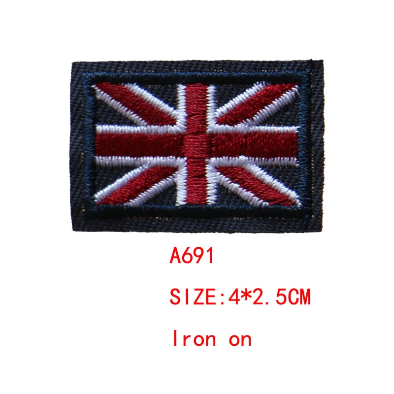 国旗アイコン刺繍アイアンオンパッチ衣類用DIYストライプステッカーカスタムバッジバックパック