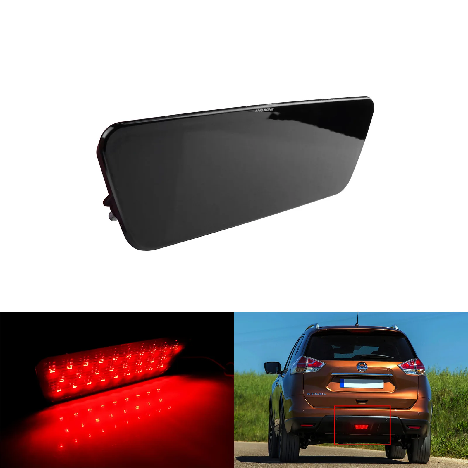 

1X Rear Bumper Reflector LED Stop Brake Fog Light For Nissan X-trail Rogue 2014-16